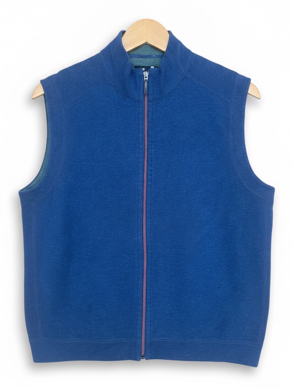 Tommy Bahama Men’s Blue Full Zip Sweater Vest Marlin Logo Reversible Green